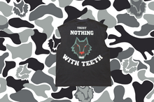 Load image into Gallery viewer, Unisex Trust Nothing With Teeth Oversize Tee (White)
